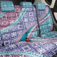 Hawaiian Quilt Pattern Back Car Seat Cover Purple Blue Color Mixed - Polynesian Pride