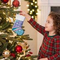 Hawaiian Quilt Pattern Christmas Stocking Purple Blue Color Mixed - Polynesian Pride