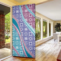 Hawaiian Quilt Pattern Door Cover Purple Blue Color Mixed - Polynesian Pride