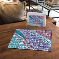 Hawaiian Quilt Pattern Puzzle Purple Blue Color Mixed - Polynesian Pride