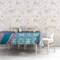 Hawaiian Quilt Pattern Tablecloth Purple Blue Color Mixed - Polynesian Pride