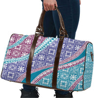 Hawaiian Quilt Pattern Travel Bag Purple Blue Color Mixed - Polynesian Pride