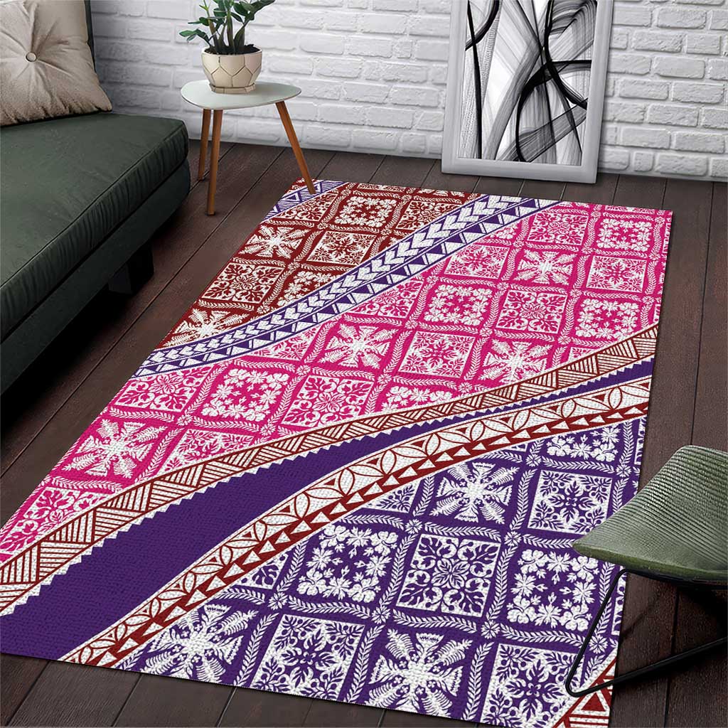 Hawaiian Quilt Pattern Area Rug Sweet Color Mixed - Polynesian Pride