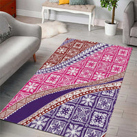 Hawaiian Quilt Pattern Area Rug Sweet Color Mixed - Polynesian Pride
