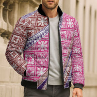 Hawaiian Quilt Pattern Bomber Puffer Jacket Sweet Color Mixed - Polynesian Pride