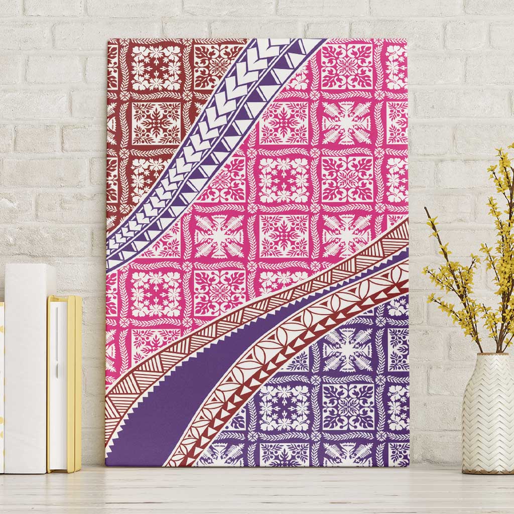Hawaiian Quilt Pattern Canvas Wall Art Sweet Color Mixed - Polynesian Pride
