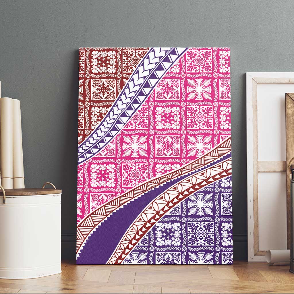 Hawaiian Quilt Pattern Canvas Wall Art Sweet Color Mixed - Polynesian Pride