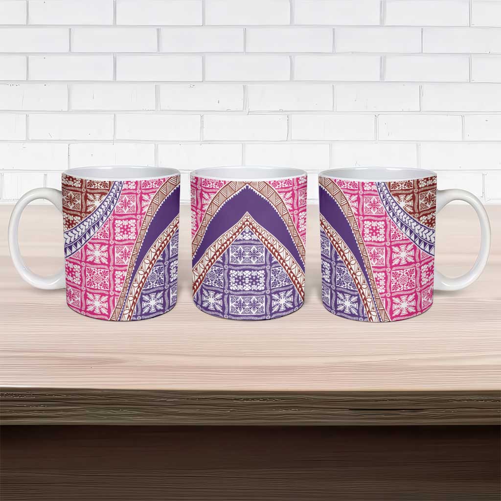 Hawaiian Quilt Pattern Ceramic Mug Sweet Color Mixed - Polynesian Pride