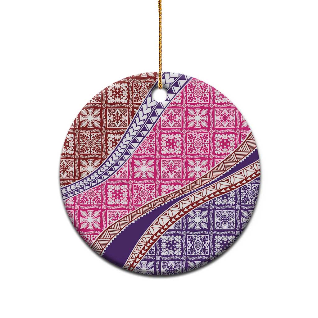 Hawaiian Quilt Pattern Ceramic Ornament Sweet Color Mixed - Polynesian Pride