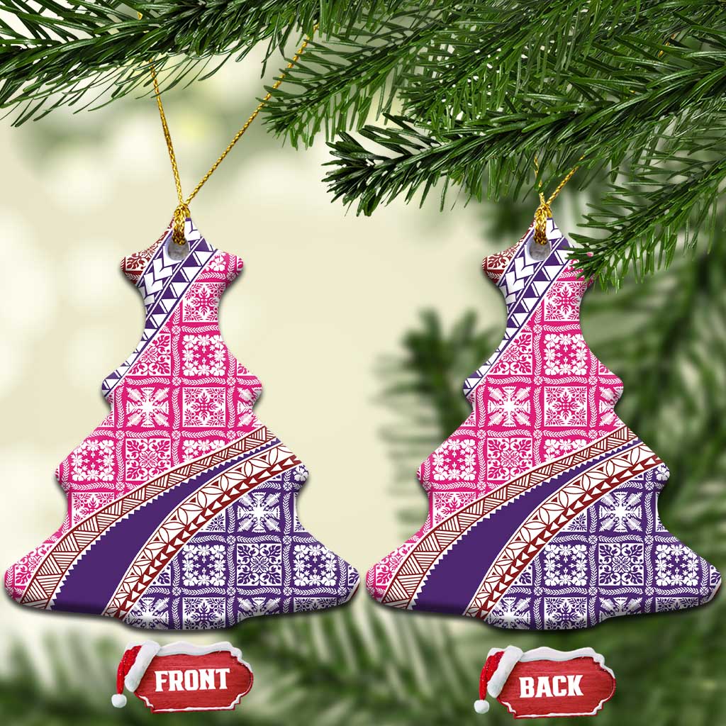 Hawaiian Quilt Pattern Ceramic Ornament Sweet Color Mixed - Polynesian Pride