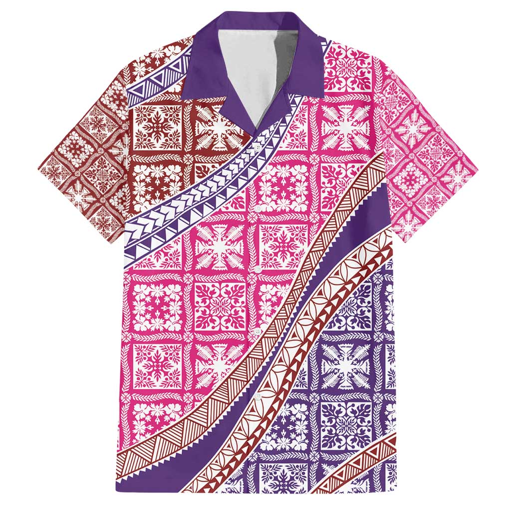Hawaiian Quilt Pattern Family Matching Long Sleeve Bodycon Dress and Hawaiian Shirt Sweet Color Mixed - Polynesian Pride