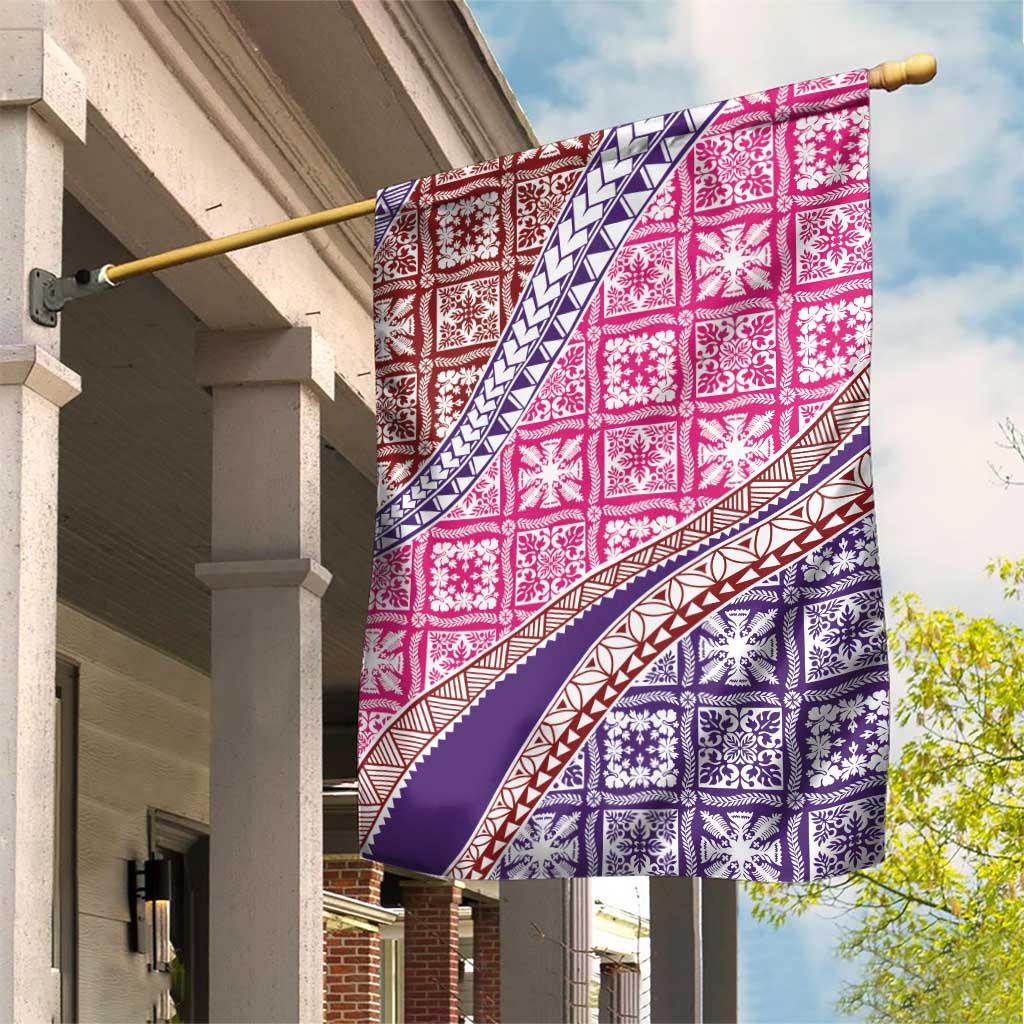 Hawaiian Quilt Pattern Garden Flag Sweet Color Mixed - Polynesian Pride