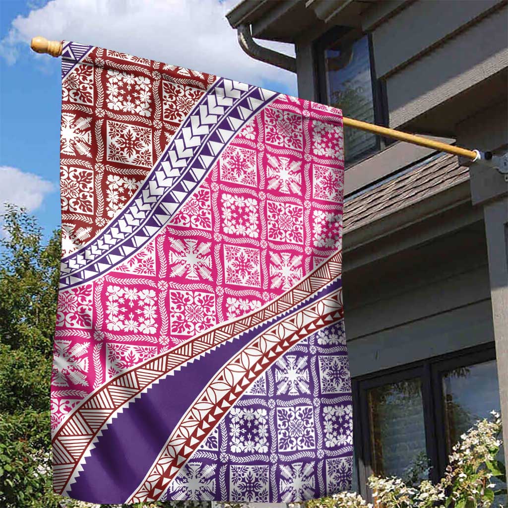 Hawaiian Quilt Pattern Garden Flag Sweet Color Mixed - Polynesian Pride