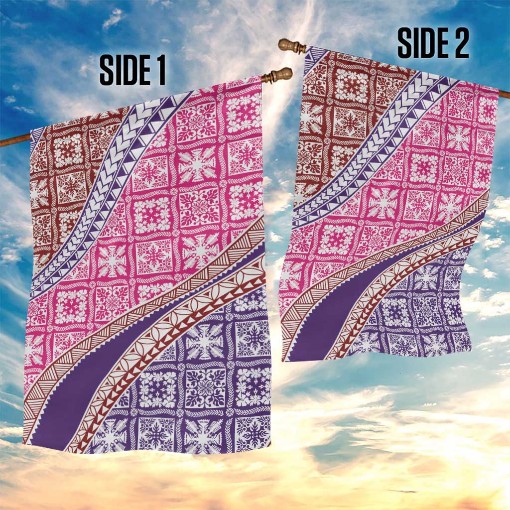 Hawaiian Quilt Pattern Garden Flag Sweet Color Mixed - Polynesian Pride