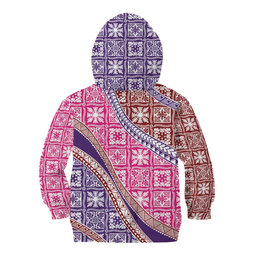 Hawaiian Quilt Pattern Kid Hoodie Sweet Color Mixed - Polynesian Pride
