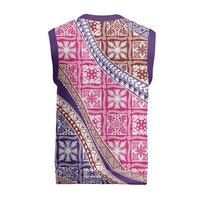 Hawaiian Quilt Pattern Christmas Knitted V-Neck Vest Sweet Color Mixed - Polynesian Pride