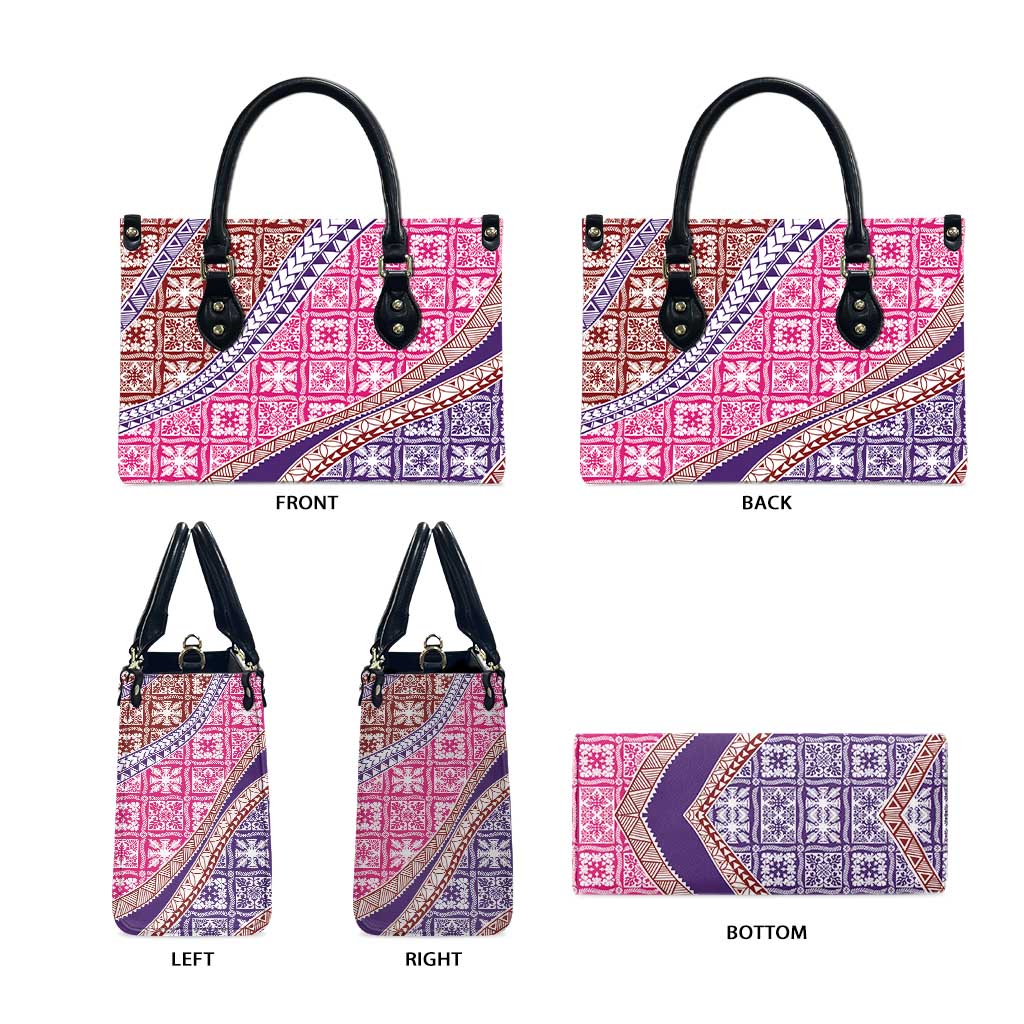 Hawaiian Quilt Pattern Leather Bag Sweet Color Mixed - Polynesian Pride