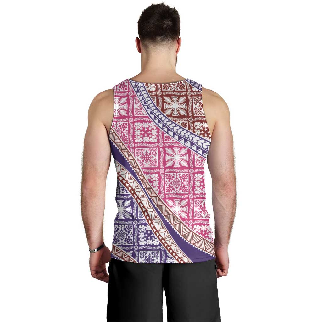 Hawaiian Quilt Pattern Men Tank Top Sweet Color Mixed - Polynesian Pride