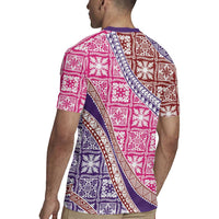 Hawaiian Quilt Pattern Rugby Jersey Sweet Color Mixed - Polynesian Pride