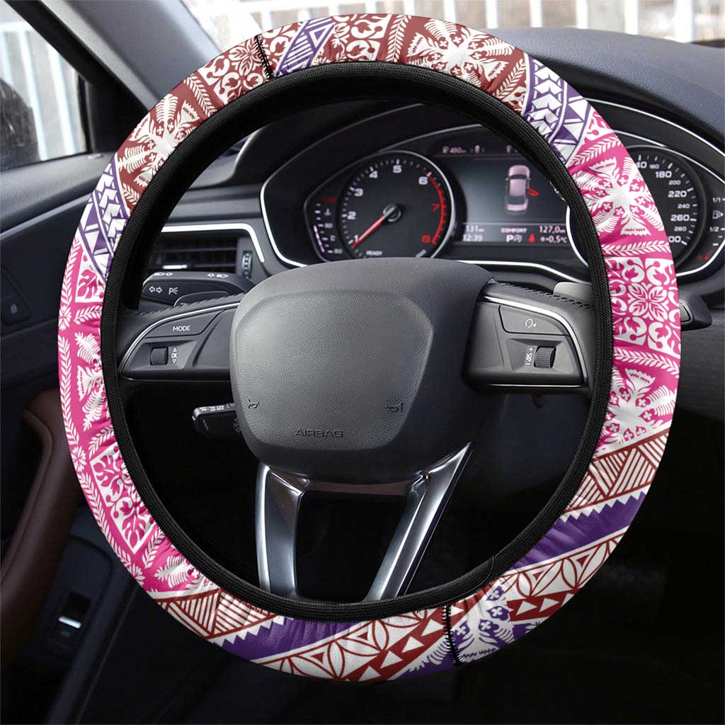 Hawaiian Quilt Pattern Steering Wheel Cover Sweet Color Mixed - Polynesian Pride