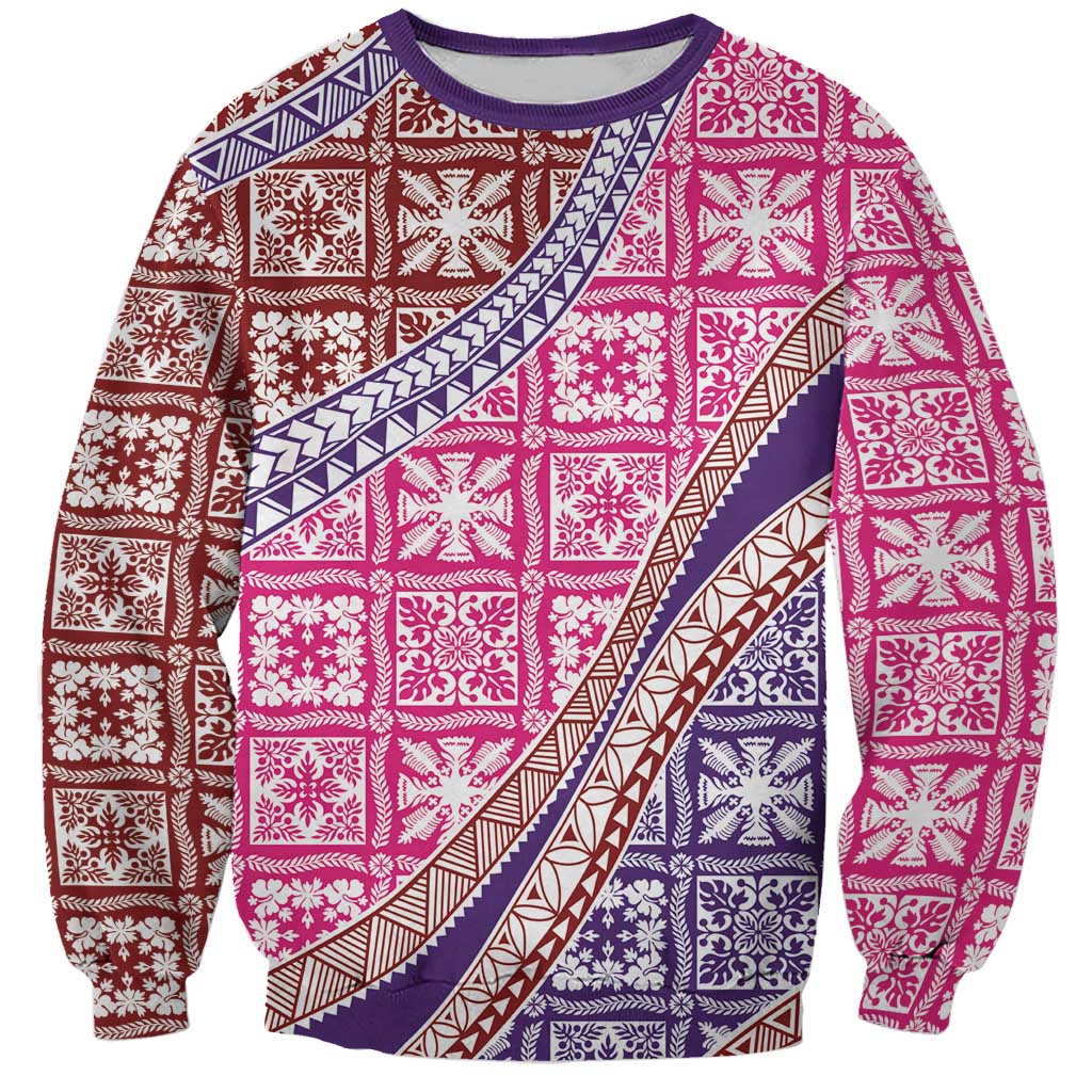 Hawaiian Quilt Pattern Sweatshirt Sweet Color Mixed - Polynesian Pride
