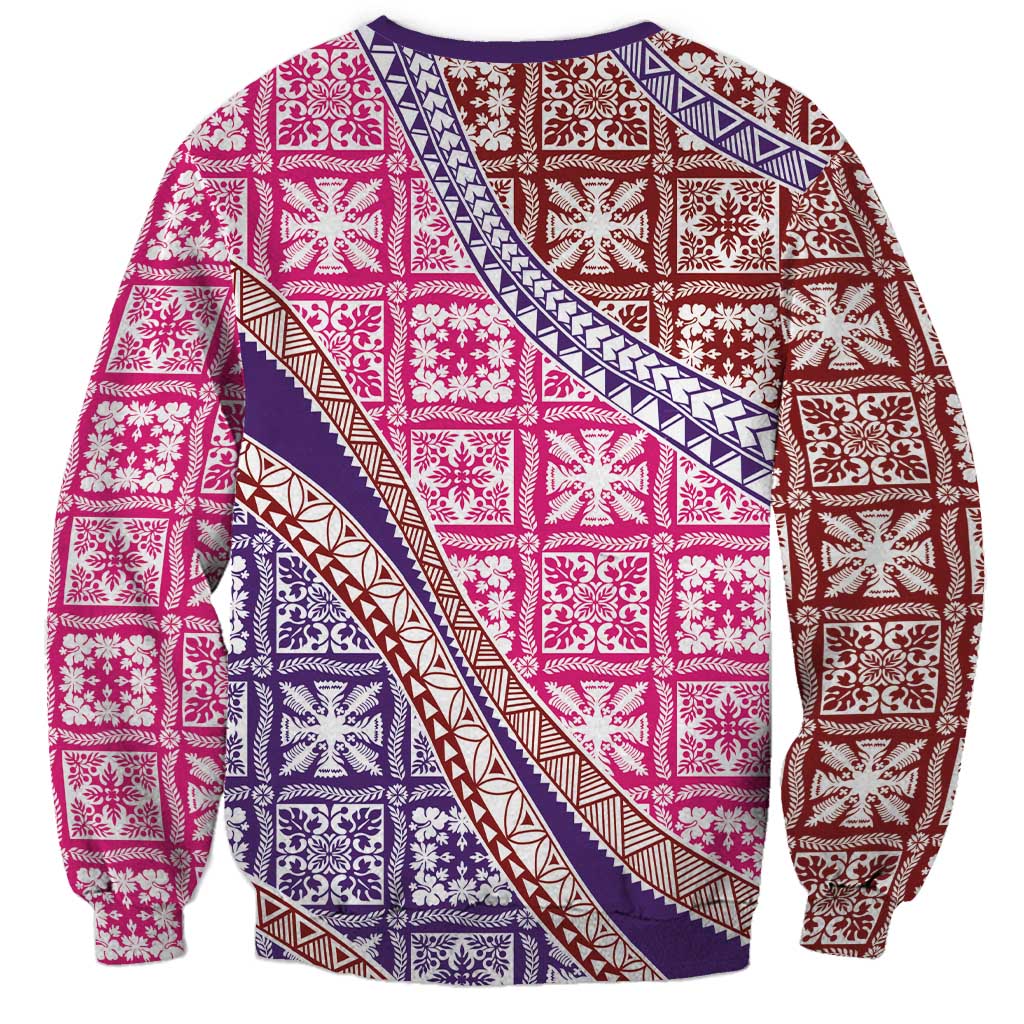 Hawaiian Quilt Pattern Sweatshirt Sweet Color Mixed - Polynesian Pride