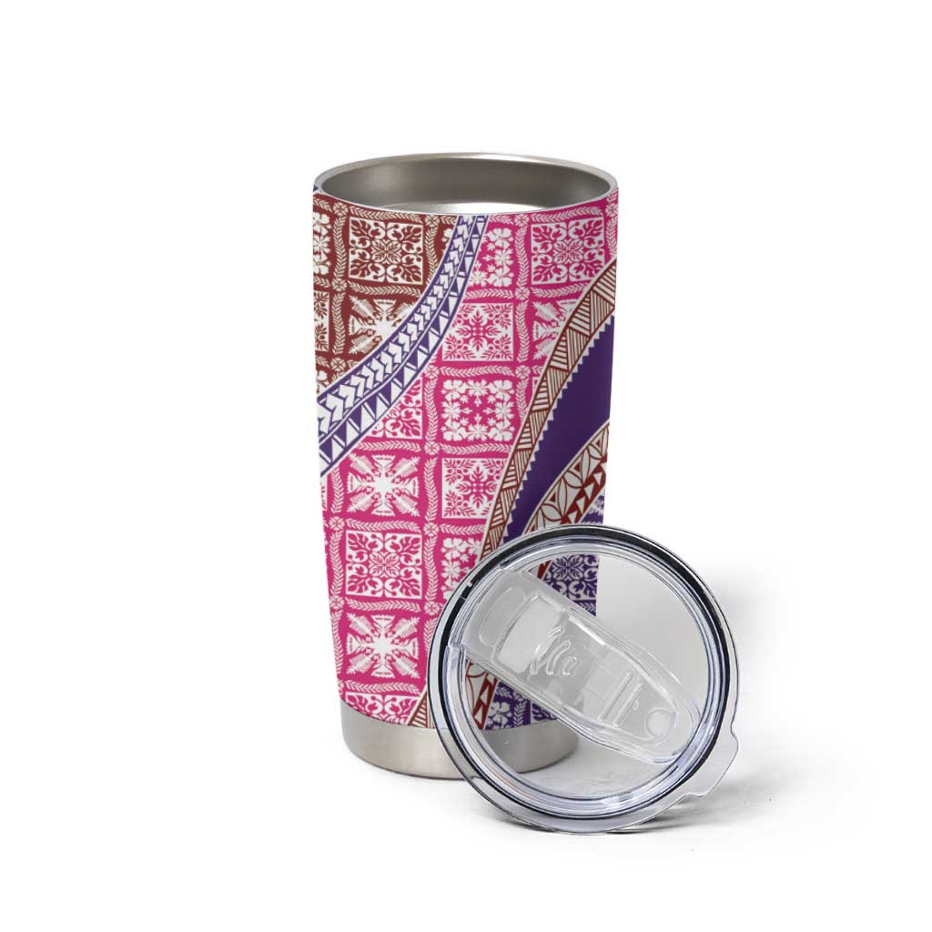 Hawaiian Quilt Pattern Tumbler Cup Sweet Color Mixed - Polynesian Pride