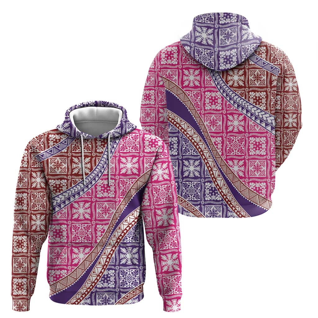 Hawaiian Quilt Pattern Zip Hoodie Sweet Color Mixed - Polynesian Pride
