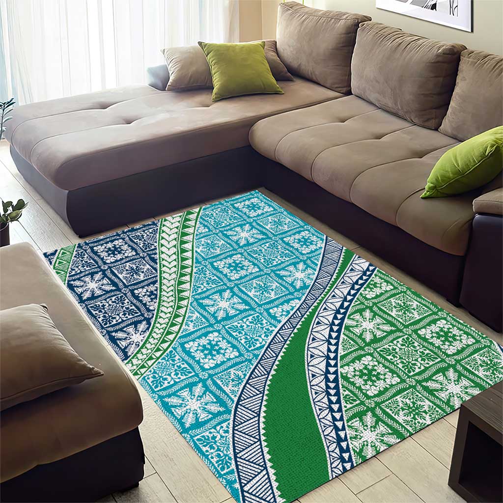 Hawaiian Quilt Pattern Area Rug Fresh Color Mixed - Polynesian Pride