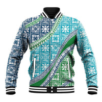 Hawaiian Quilt Pattern Baseball Jacket Fresh Color Mixed - Polynesian Pride