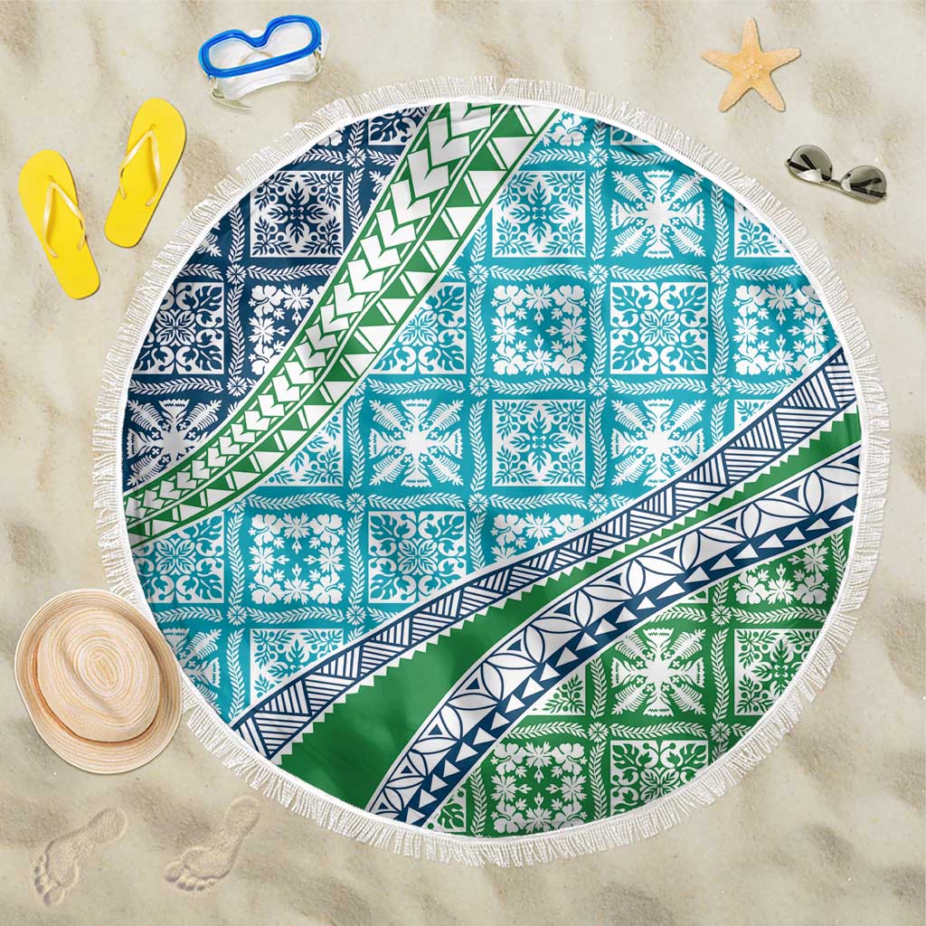 Hawaiian Quilt Pattern Beach Blanket Fresh Color Mixed - Polynesian Pride
