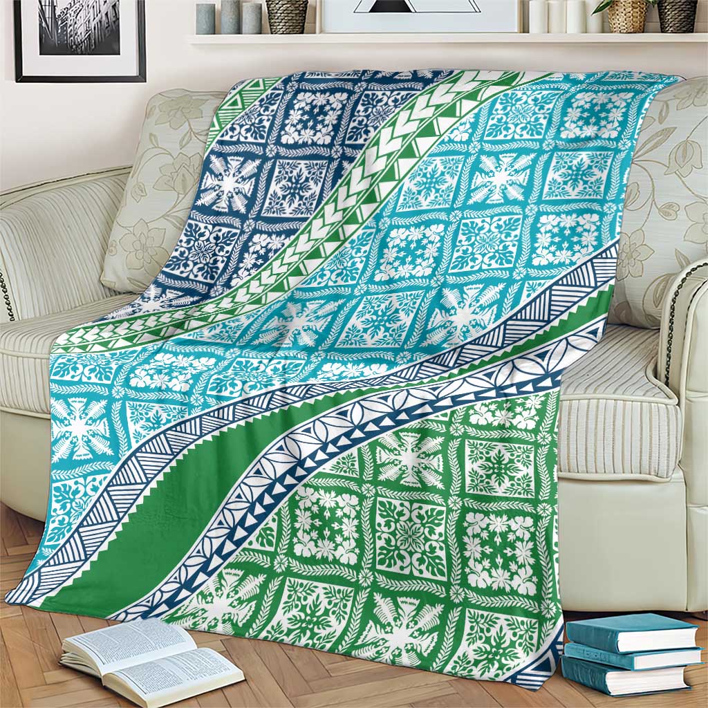 Hawaiian Quilt Pattern Blanket Fresh Color Mixed - Polynesian Pride