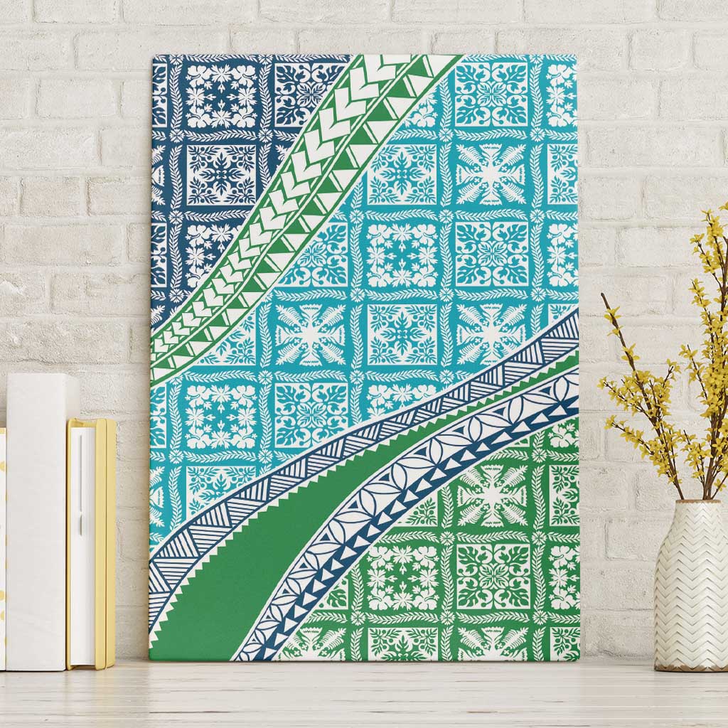 Hawaiian Quilt Pattern Canvas Wall Art Fresh Color Mixed - Polynesian Pride