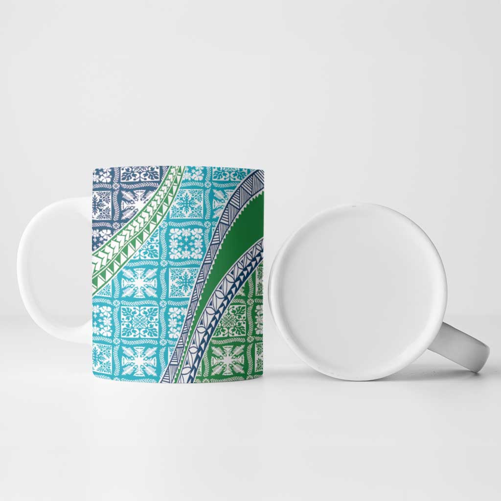 Hawaiian Quilt Pattern Ceramic Mug Fresh Color Mixed - Polynesian Pride