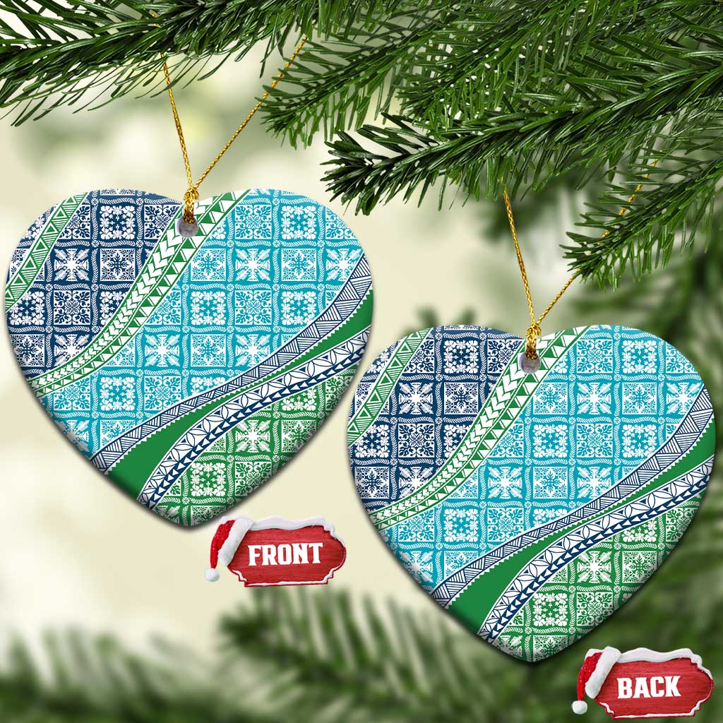 Hawaiian Quilt Pattern Ceramic Ornament Fresh Color Mixed - Polynesian Pride