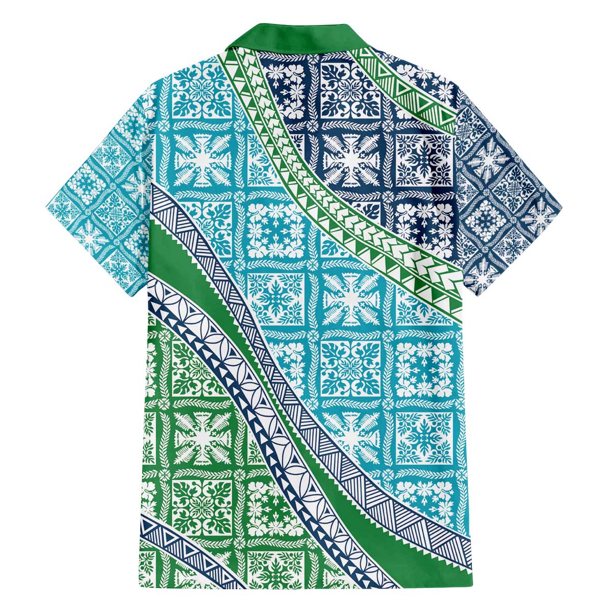 Hawaiian Quilt Pattern Family Matching Off The Shoulder Long Sleeve Dress and Hawaiian Shirt Fresh Color Mixed - Polynesian Pride
