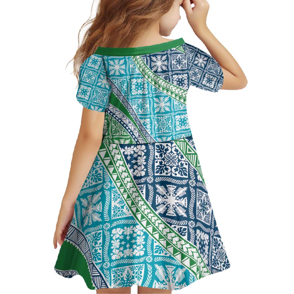 Hawaiian Quilt Pattern Family Matching Tank Maxi Dress and Hawaiian Shirt Fresh Color Mixed - Polynesian Pride