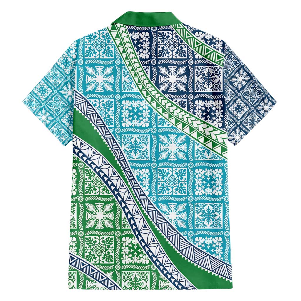 Hawaiian Quilt Pattern Family Matching Tank Maxi Dress and Hawaiian Shirt Fresh Color Mixed - Polynesian Pride