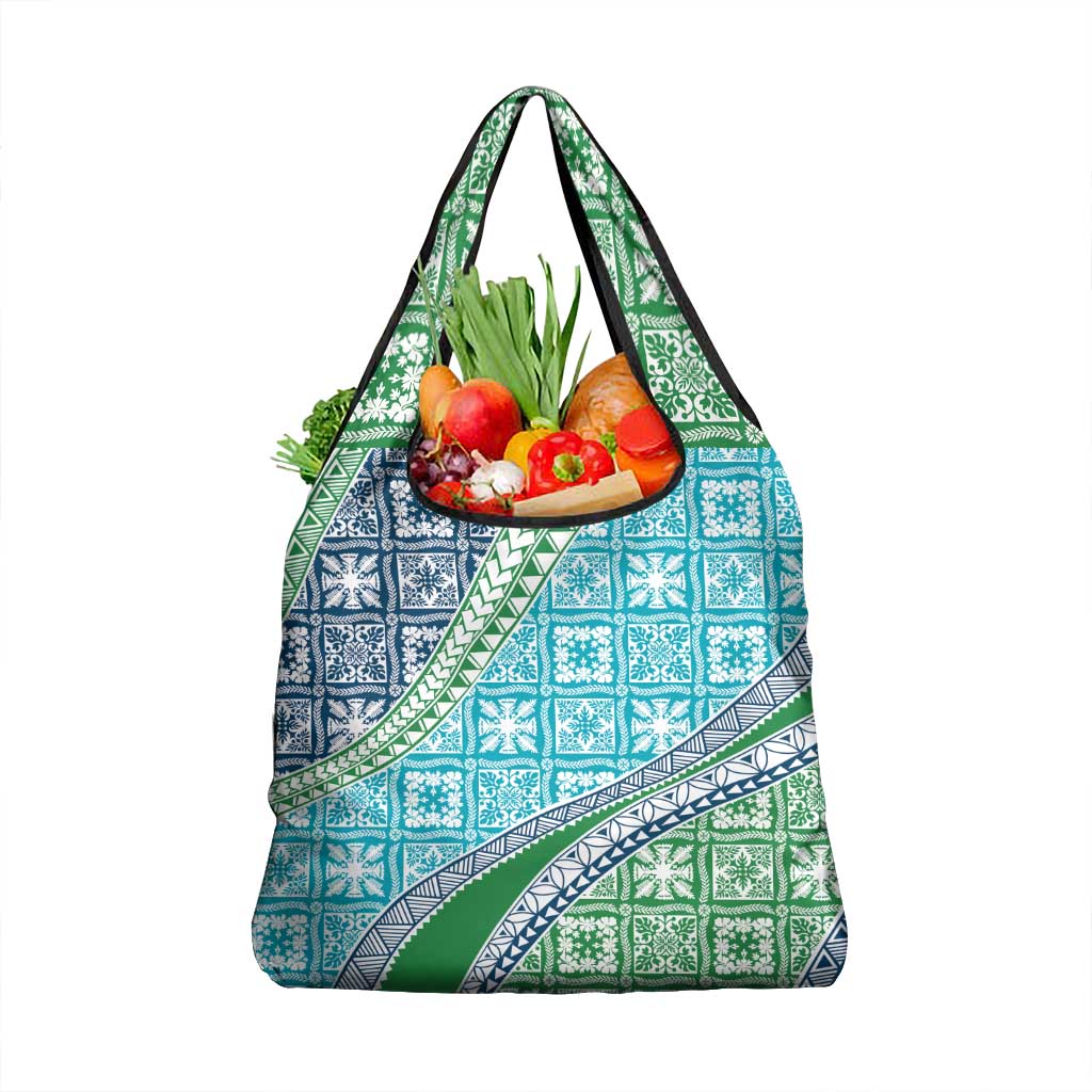 Hawaiian Quilt Pattern Grocery Bag Fresh Color Mixed - Polynesian Pride