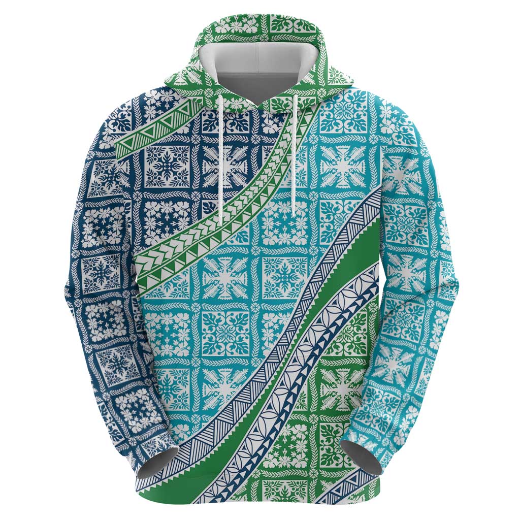 Hawaiian Quilt Pattern Hoodie Fresh Color Mixed - Polynesian Pride