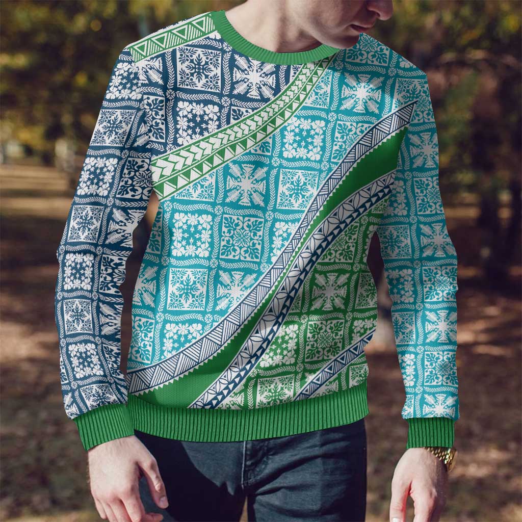 Hawaiian Quilt Pattern Ugly Christmas Sweater Fresh Color Mixed - Polynesian Pride