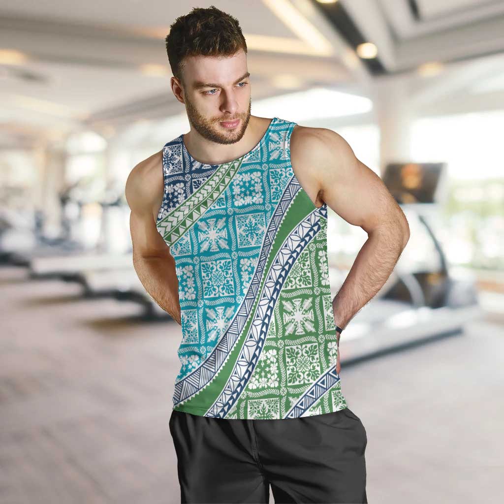 Hawaiian Quilt Pattern Men Tank Top Fresh Color Mixed - Polynesian Pride