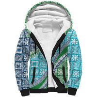 Hawaiian Quilt Pattern Sherpa Hoodie Fresh Color Mixed - Polynesian Pride