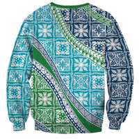 Hawaiian Quilt Pattern Sweatshirt Fresh Color Mixed - Polynesian Pride