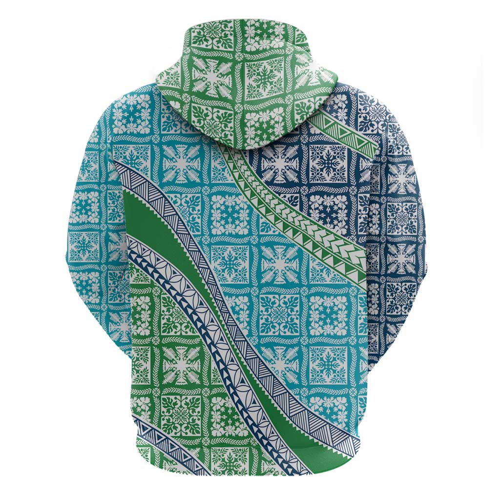 Hawaiian Quilt Pattern Zip Hoodie Fresh Color Mixed - Polynesian Pride