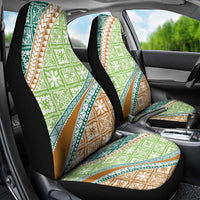 Hawaiian Quilt Pattern Car Seat Cover Green Chestnut Color Mixed - Polynesian Pride