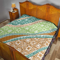 Hawaiian Quilt Pattern Quilt Green Chestnut Color Mixed - Polynesian Pride