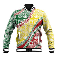 Hawaiian Quilt Pattern Baseball Jacket Special Color Mixed - Polynesian Pride
