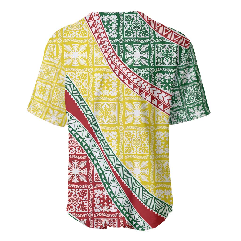 Hawaiian Quilt Pattern Baseball Jersey Special Color Mixed - Polynesian Pride