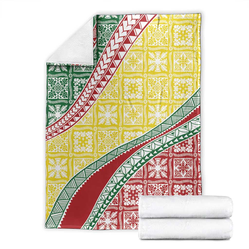 Hawaiian Quilt Pattern Blanket Special Color Mixed - Polynesian Pride